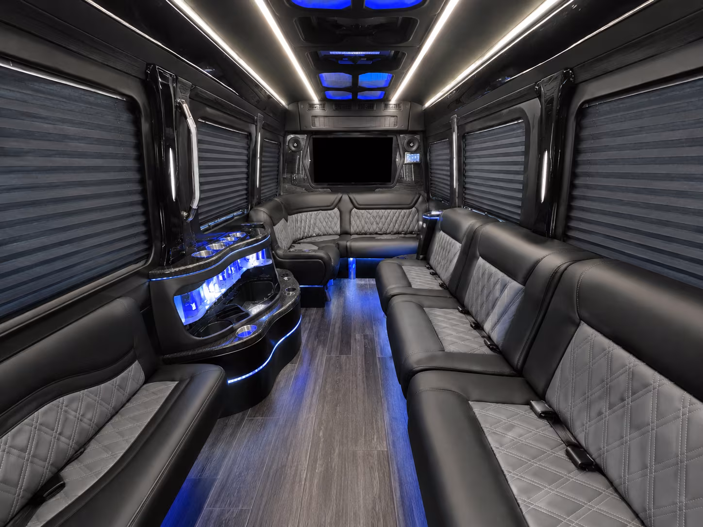 bridgeport 50 passenger party bus inside